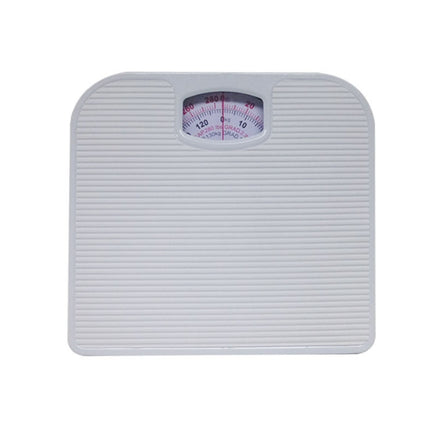 White Classic Mechanical Bathroom Scale - Battery-Free Analog Body Weight Scale with Non-Slip Platform.
