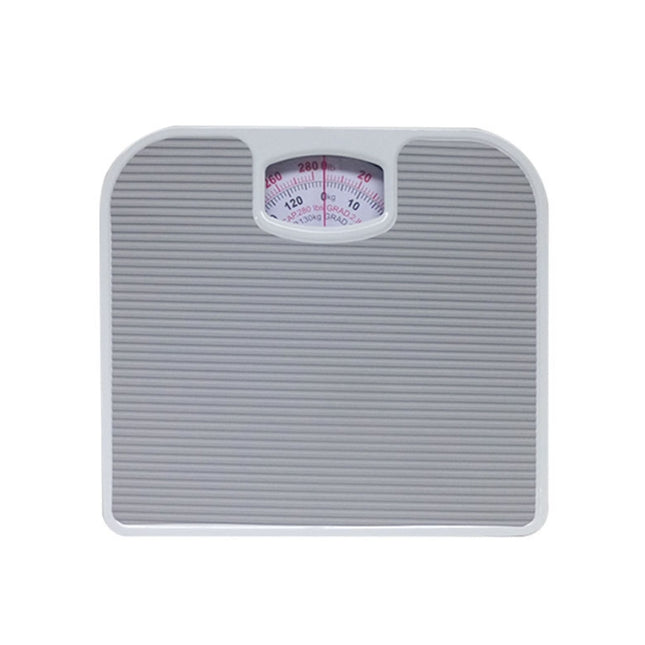 Light Gray Classic Mechanical Bathroom Scale - Battery-Free Analog Body Weight Scale with Non-Slip Platform.