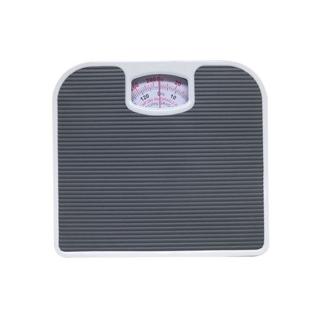 Dark Gray Classic Mechanical Bathroom Scale - Battery-Free Analog Body Weight Scale with Non-Slip Platform.