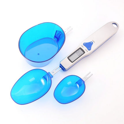 Blue High Precision Digital Spoon Scale - Electronic Measuring Scoop with 3 Heads for Kitchen & Baking(300g).