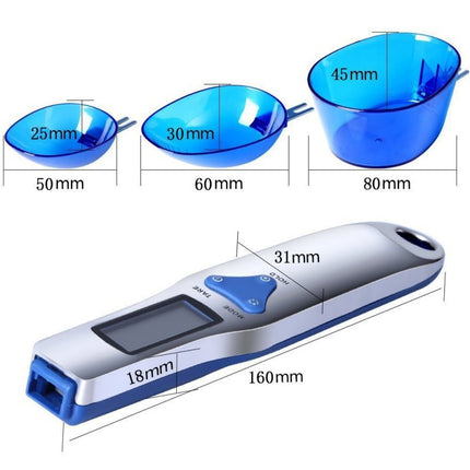 Blue High Precision Digital Spoon Scale - Electronic Measuring Scoop with 3 Heads for Kitchen & Baking(300g).