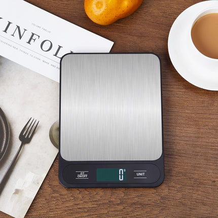 Black Slim Digital Kitchen Scale - High Precision Stainless Steel Food Scale for Baking & Cooking(10kg).
