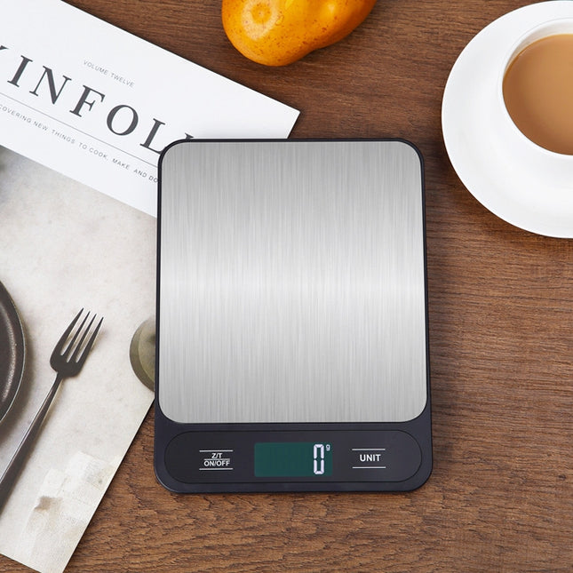 Black Slim Digital Kitchen Scale - High Precision Stainless Steel Food Scale for Baking & Cooking(10kg).