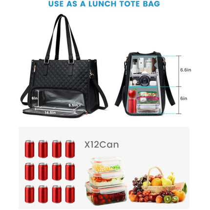 Beige Insulated Lunch Bag and Laptop Cooler - Perfect for Keeping Food Fresh.