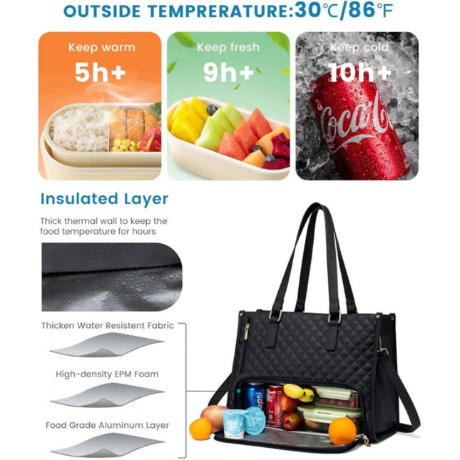 White Insulated Lunch Bag and Laptop Cooler - Perfect for Keeping Food Fresh.