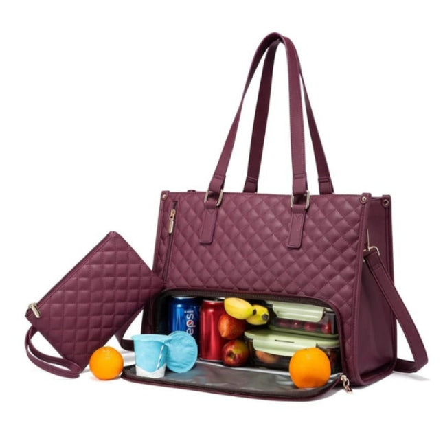 Wine red Insulated Lunch Bag and Laptop Cooler - Perfect for Keeping Food Fresh.