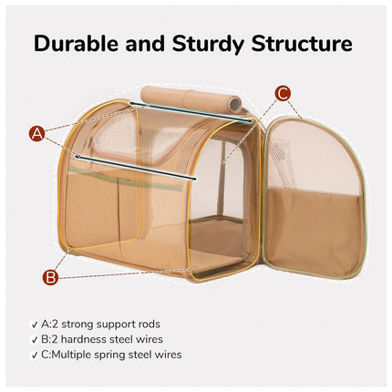 Grey Expandable Breathable Outdoor Portable Large Space Cat Backpack - Pet Carrier for Cats and Dogs.