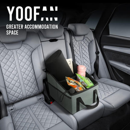 3-piece Green Car Trunk Storage Box - Large Capacity Oxford Cloth Foldable Car Seat Organizer.