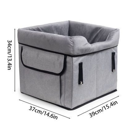 Black Car Pet Pad - Portable Dog Booster Seat for Safe and Comfortable Travel.