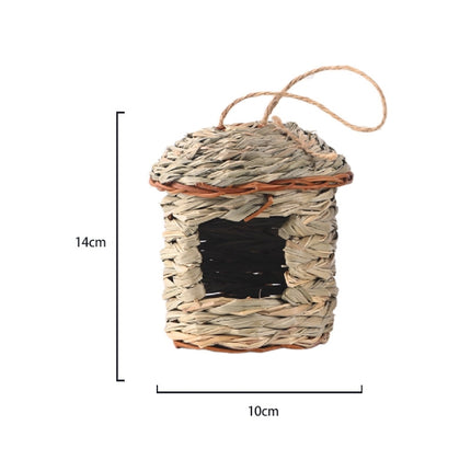 3-Piece Handcrafted Natural Grass Bird Nest - Eco-Friendly Pet Garden Decor(14*10cm).