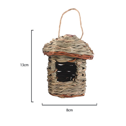 3-Piece Handcrafted Natural Grass Bird Nest - Eco-Friendly Pet Garden Decor(13*8cm).