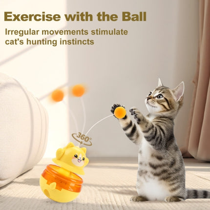 2-Piece Pink Interactive Cat Tumbler Toy - 3-in-1 Treat Dispensing Puzzle Feeder with Ball Track & Teaser Wand.