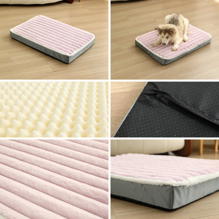 2-Piece Purple-pink Sponge large pet bed - plush dog mat, detachable, washable, anti-slip base(50*40*8cm).