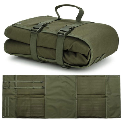 Green Portable Tactical Shooting Mat - Lightweight Roll-Up Ground Pad for Outdoor Range & Hunting.