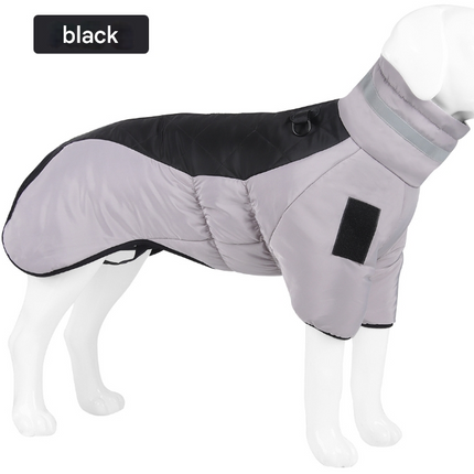 Grayish black Reflective Winter Dog Coat - Waterproof Puffer Vest with Harness D-Ring for Outdoor Walks(6XL).