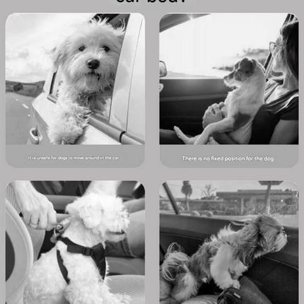Pink Plush Dog Car Booster Seat - 2-in-1 Travel Bed for Small Dogs with Washable Cover.