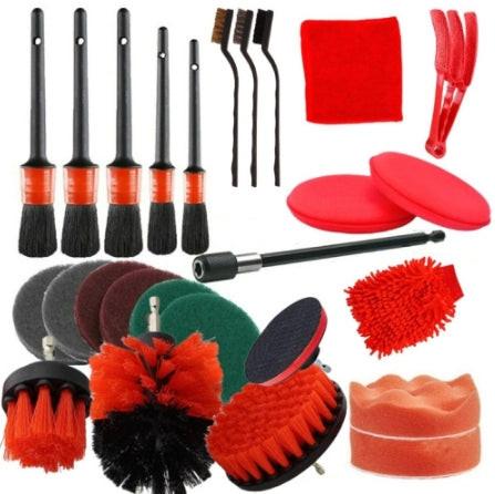 26-Piece set Ultimate Car Detailing Kit - Drill Brush & Polishing Pad Set for Car Interior, Wheels, and Exterior Cleaning.