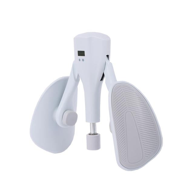 Grey Smart Kegel & Thigh Trainer with Digital Counter | Adjustable Resistance Pelvic Floor Strengthener for Home Workouts.
