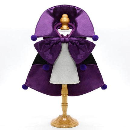 Purpie Regal Vampire Pet Cape | Halloween & Christmas Costume Cloak with Bow & Pom-Poms for Dogs and Cats(Size M).
