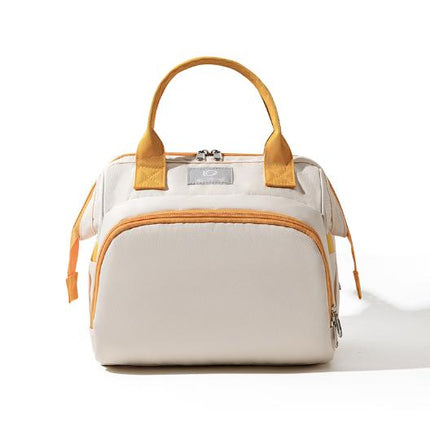 Beige Versatile 3-in-1 Nappy Bag | Convertible Backpack, Tote & Crossbody with Insulated Pockets.