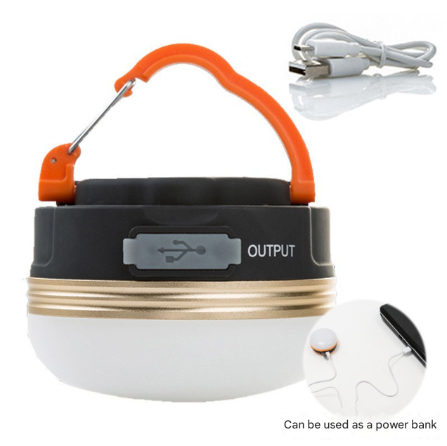Compact Rechargeable LED Camping Lantern | 300 Lumen, 3 Modes, Magnetic Base & Power Bank Function.