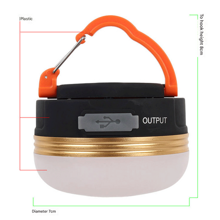 Compact Rechargeable LED Camping Lantern | 300 Lumen, 3 Modes, Magnetic Base & Power Bank Function.