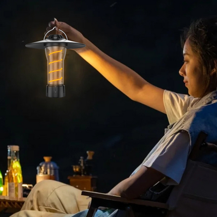 Vintage Lighthouse LED Camping Lantern | 5-Mode Rechargeable Light with Tripod.
