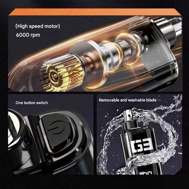 White Painless Electric Nose & Ear Hair Trimmer - USB-C Rechargeable Grooming Tool with LED Battery Display for Men and Women.