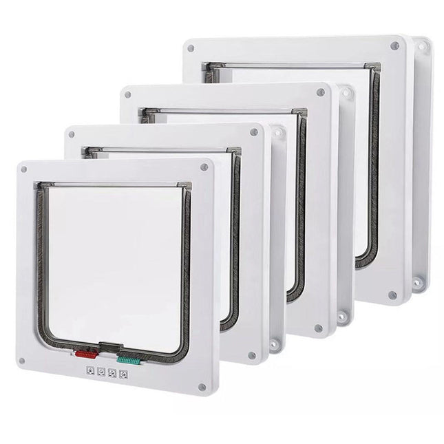 Secure 4-Way Locking Pet Door for Cats & Small Dogs - Easy Access Flap for Doors, Walls & Glass(Size M).
