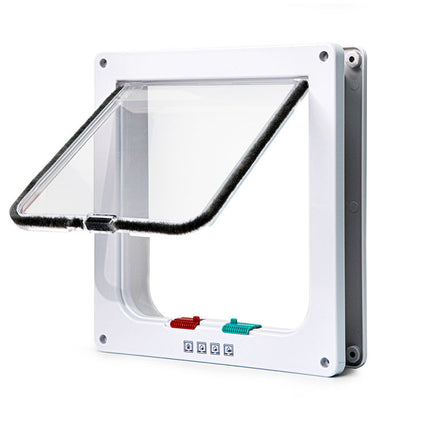 Secure 4-Way Locking Pet Door for Cats & Small Dogs - Easy Access Flap for Doors, Walls & Glass(Size L).