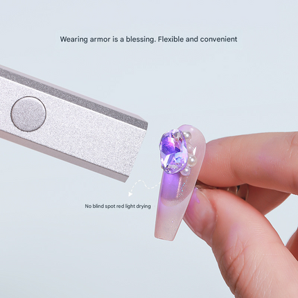 Green Handheld UV LED Nail Curing Pen - Portable USB-C Rechargeable Light for Fast-Drying Gel Polish & Nail Art.