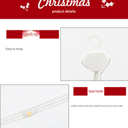 Festive Climbing Santa LED Ladder Light - USB Powered Outdoor Christmas Hanging Decoration with Remote(1.7m).