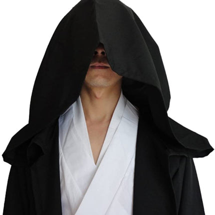 Brown Shadow Wanderer Hooded Cape - Premium Velvet Robe for Jedi, Wizard & Medieval Cosplay.