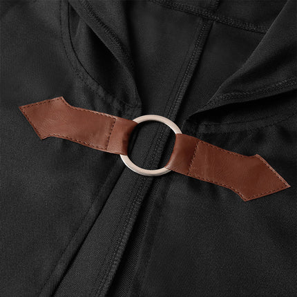 Brown Shadow Wanderer Hooded Cape - Premium Velvet Robe for Jedi, Wizard & Medieval Cosplay.
