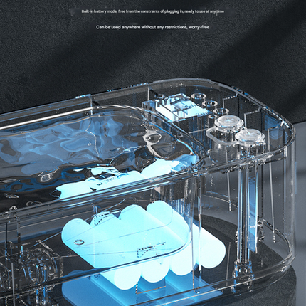 Silver Portable Ultrasonic Cleaner - 45kHz Professional High-Frequency Cleaning Machine for Jewellery, Glasses, Watches, and Makeup Brushes.