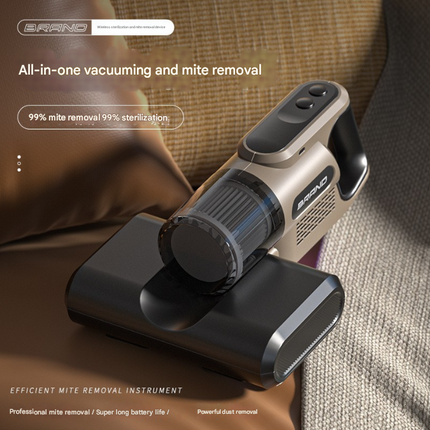 White High-Power Wireless UV Sterilization Mite Removal Vacuum Cleaner - Powerful Suction and Deep Cleaning for Home Use.