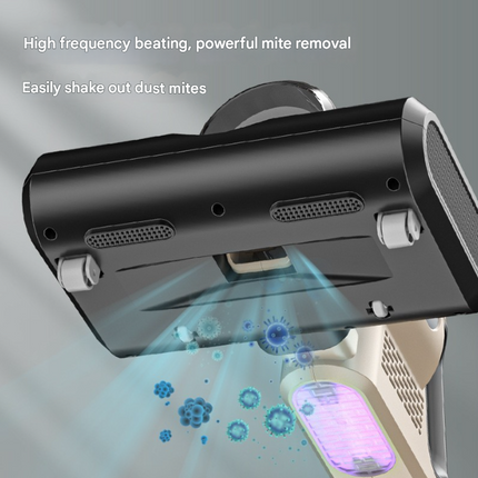 Khaki High-Power Wireless UV Sterilization Mite Removal Vacuum Cleaner - Powerful Suction and Deep Cleaning for Home Use.