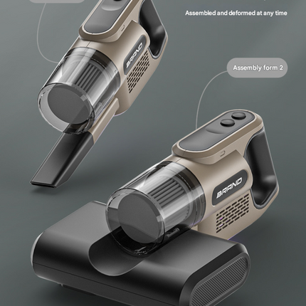 Khaki High-Power Wireless UV Sterilization Mite Removal Vacuum Cleaner - Powerful Suction and Deep Cleaning for Home Use.