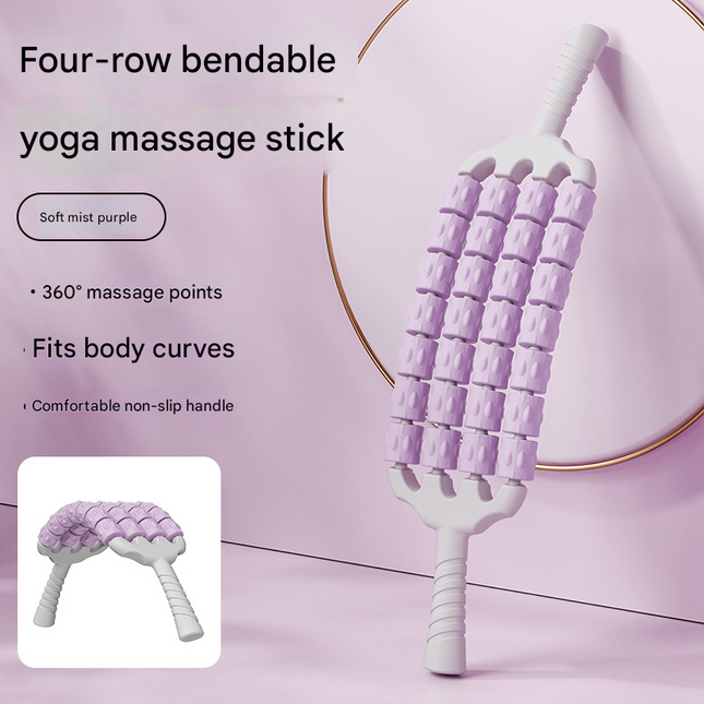 Purple Four-Row Bendable Massage Roller - Muscle Relaxation and Sensory Integration Training for Children.