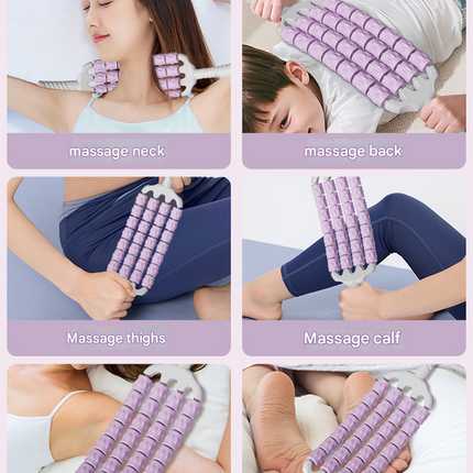Purple Four-Row Bendable Massage Roller - Muscle Relaxation and Sensory Integration Training for Children.