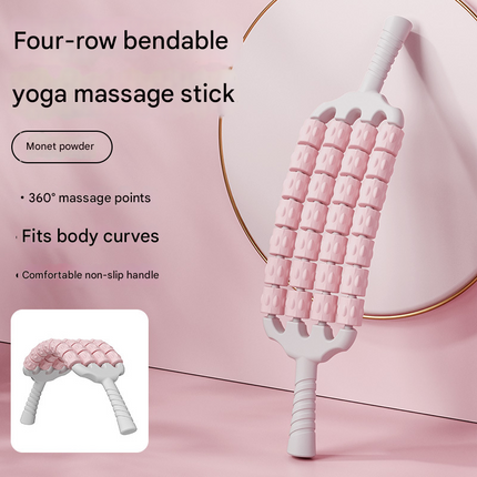 Pink Four-Row Bendable Massage Roller - Muscle Relaxation and Sensory Integration Training for Children.