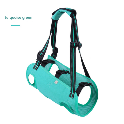 Green Pet Support Harness for Senior and Disabled Dogs - Adjustable Chest and Back Support Leash(Size L).