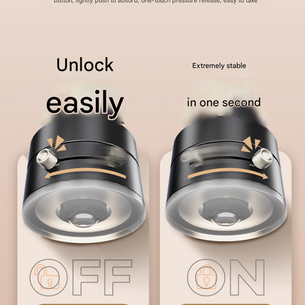 Black Multi-Functional Vacuum Suction Cup Stand - Foldable, Extendable Kitchen Lazy Person's Dual-Sided Magnetic Phone Holder.