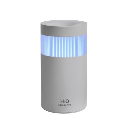 2-Piece Grey Mini Desktop Humidifier - Portable Mist Maker for Home and Car Use.