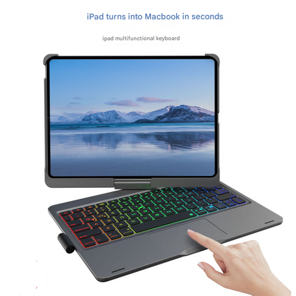 Black Magic Keyboard Case for ipad Air6/Air7 11-inch, Bluetooth Keyboard with RGB Backlight & Precision Trackpad.
