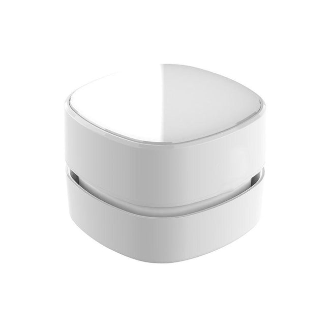 White Rechargeable Cordless Mini Desktop Vacuum - Portable Handheld Cleaner for Desk, Keyboard, Crumb & Dust.