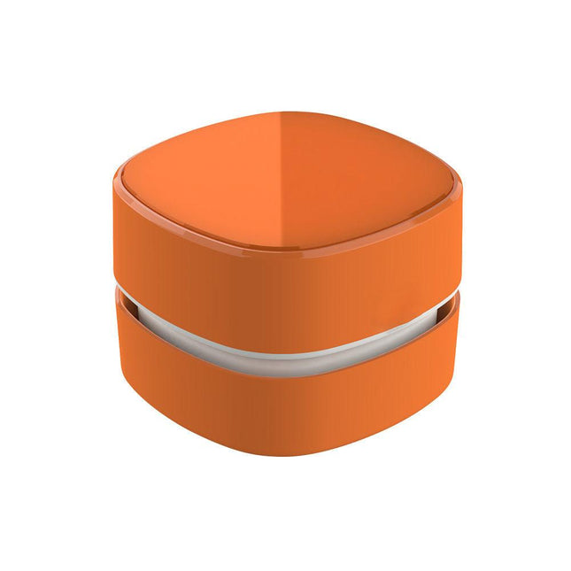 Orange Rechargeable Cordless Mini Desktop Vacuum - Portable Handheld Cleaner for Desk, Keyboard, Crumb & Dust.