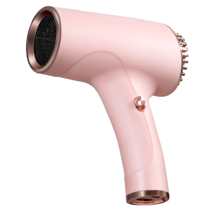 Pink Ultra-Lightweight Ionic Cordless Hair Dryer, USB Rechargeable Portable Blow Dryer with Cool Air for Travel & Home.