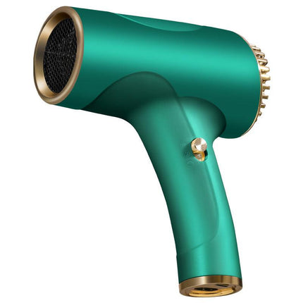 Green Ultra-Lightweight Ionic Cordless Hair Dryer, USB Rechargeable Portable Blow Dryer with Cool Air for Travel & Home.