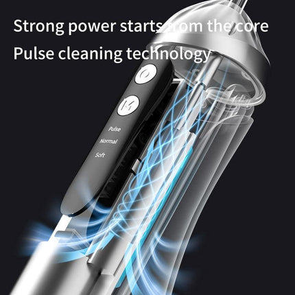 Pink Cordless Water Flosser & Oral Irrigator - Portable Teeth Cleaner with 3 Modes & 4 Jet Tips.